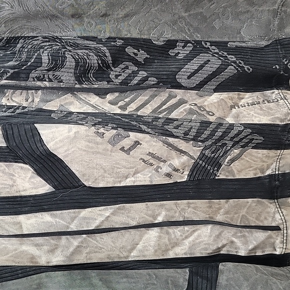 Salvage Black and Gray Satin, Embossed Camisole Top, Mini Dress - Picture 5 of 9